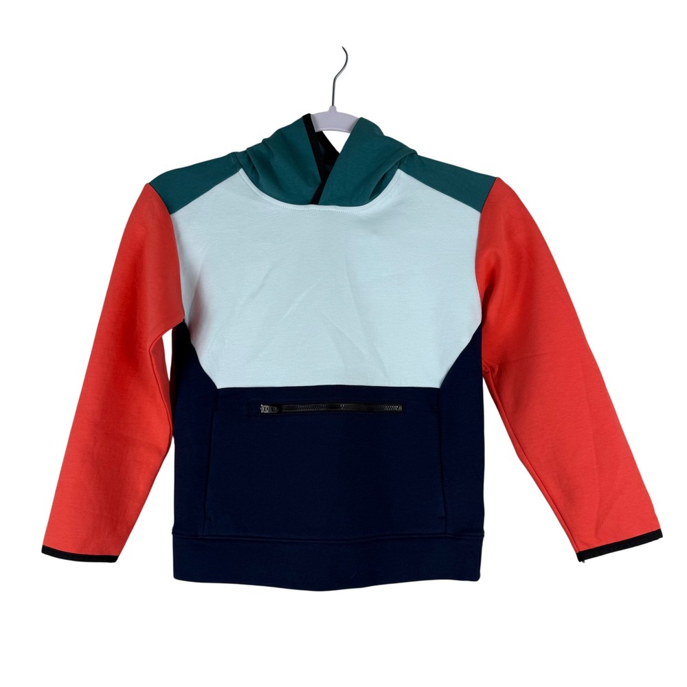 DSG Sport Fleece Pullover Hoodie Boys XS 6-7‎ UNI Navy Color Block Zipper Pocket
